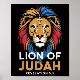 Löwe von Juda Gott Jesus Kreuz Christlich Religiös Poster