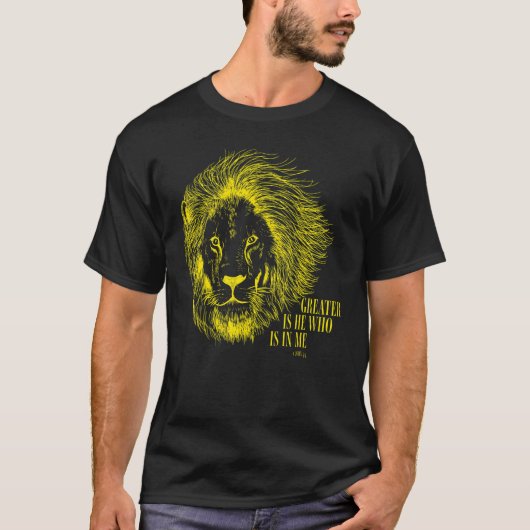 Löwe von Juda Greater ist er Christlich für Men Bi T-Shirt (Vorderseite)