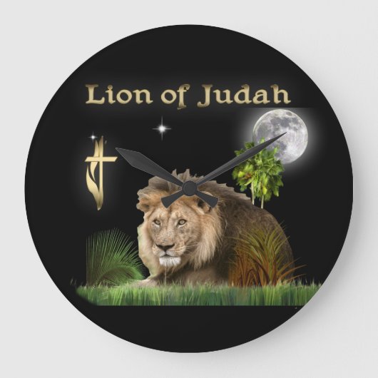 Löwe von Juda Große Wanduhr (Vorderseite)