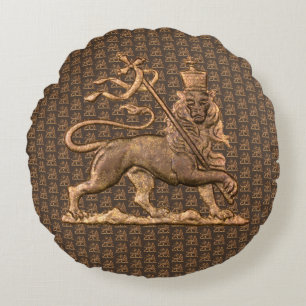 Löwe von Juda Jah Army INI Haile Selassie Rasta Rundes Kissen