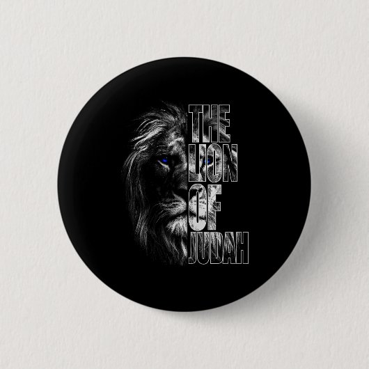 Löwe von Juda Jesus Christlicher Glaube Über Angst Button (Vorderseite)