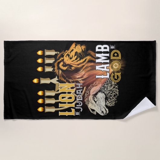 Löwe von Juda Lamm Gottes Strandtuch (Vorderseite)