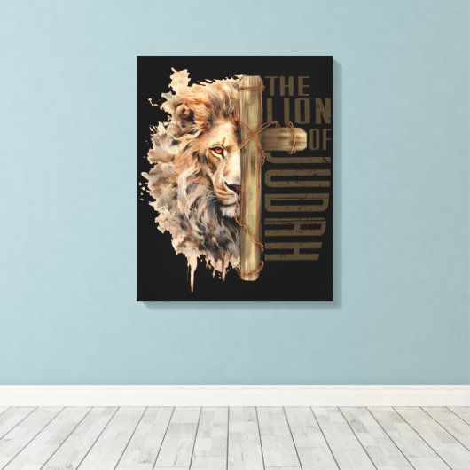 Löwe von Juda Leinwand Art (Insitu (Holzboden))