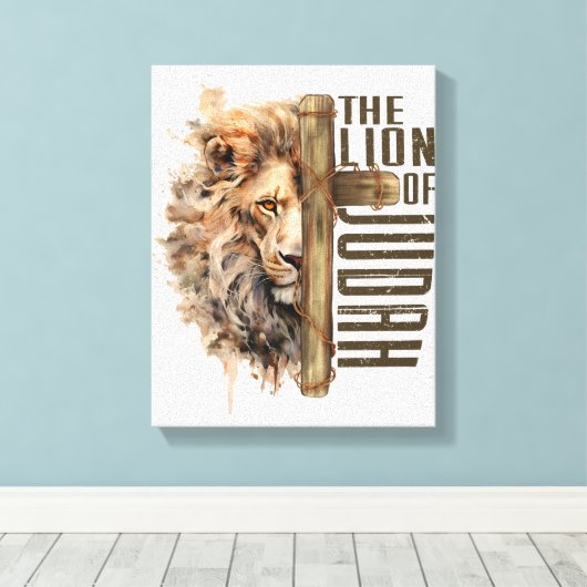 Löwe von Juda Leinwand Art (Insitu (Holzboden))