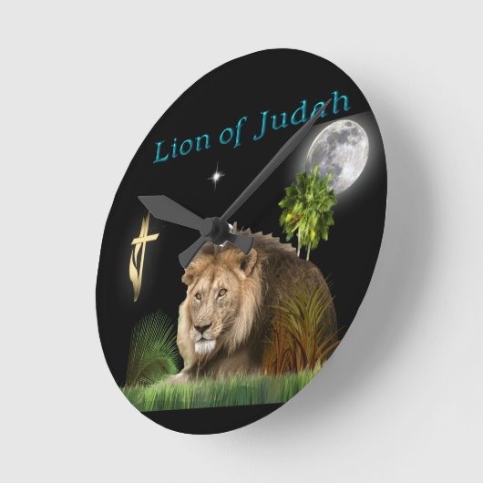 Löwe von Juda Runde Wanduhr (Winkel)