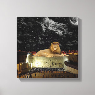 Löwe von Judah auf der Western-Wand Leinwanddruck