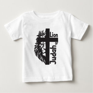 Löwe von Judah Bold Half Löwe Halbkreuz Christlich Baby T-shirt