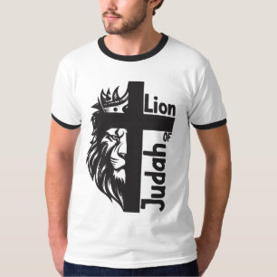 Löwe von Judah Bold Half Löwe Halbkreuz Christlich T-Shirt