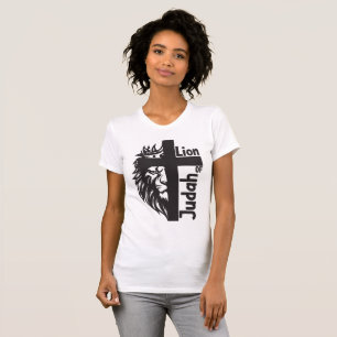 Löwe von Judah Bold Half Löwe Halbkreuz Christlich T-Shirt