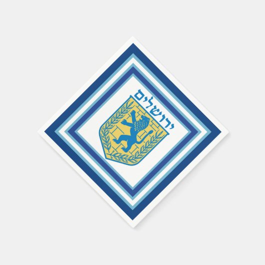 Löwe von Judah Emblem Jerusalem Hebräisch Serviette (Ecke)