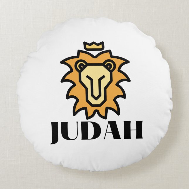 Löwe von Judah Faith auf Basis Rundes Kissen (Vorderseite)