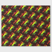 Löwe von Judah in Rasta Farben auf dunklem Geschenkpapier (Flach)