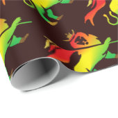 Löwe von Judah in Rasta Farben auf dunklem Geschenkpapier (Rolleneckpunkt)