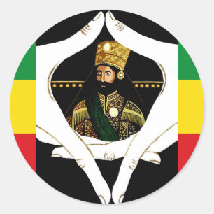 Löwe von Judah Jah Army Haile Selassie Rasta Patch Runder Aufkleber
