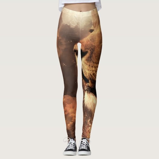 Löwe von Judah - Jah Rasta - Power Yoga Leggings (Vorderseite)