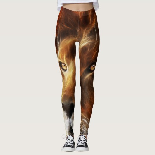 Löwe von Judah - Jah Rasta - Power Yoga Leggings (Vorderseite)