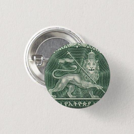 Löwe von Judah Jah Rastafari Reggae Rasta Button (Vorne & Hinten)