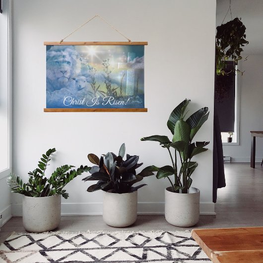 Löwe von Judah Lamm Gottes Christlicher Ostern Wandteppich Mit Holzrahmen