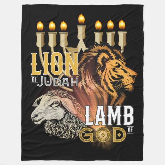 Löwe von Judah Lamm Gottes Fleeceblanket Fleecedecke (Vorderseite)