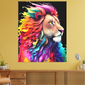 Löwe von Judah Majestic farbenfroh lebendig Christ Leinwanddruck (Insitu (Wohnzimmer))