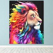 Löwe von Judah Majestic farbenfroh lebendig Christ Leinwanddruck (Insitu (Holzboden))