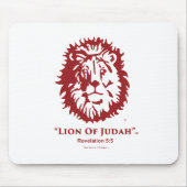 "Löwe von Judah" Mausunterlage-Kirschrotlogo Mousepad (Vorne)