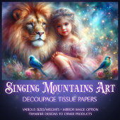 Löwe von Judah mit Mädchen-Dekoupage Seidenpapier