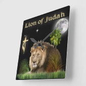 Löwe von Judah Quadratische Wanduhr (Winkel)