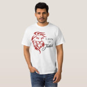 Löwe von Judah Red Black Christlich Biblical T-Shirt (Vorne ganz)