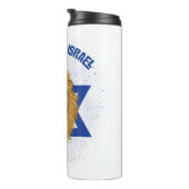 Löwe von Judah Star von David I Stand mit Israel Thermosbecher (Nach rechts gedreht)