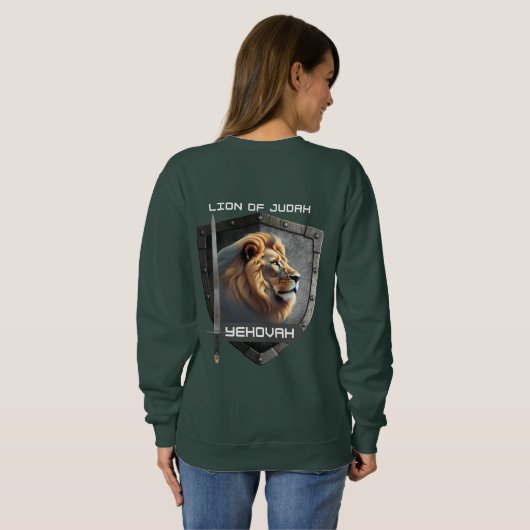 Löwe von Judah Yehovah Sweatshirt (Schwarz voll)