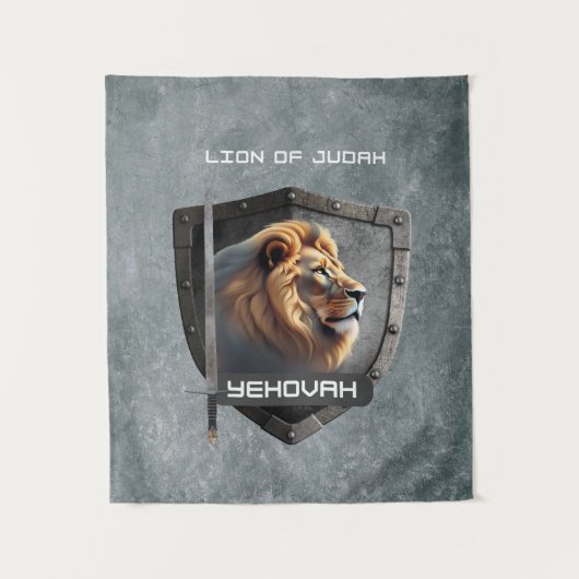 Löwe von Judah Yehovah Wandteppich (Vorderseite)