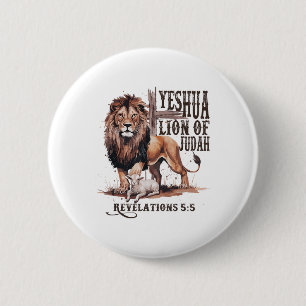 Löwe von Judah Yeshua Jesus Bible Religious Christ Button