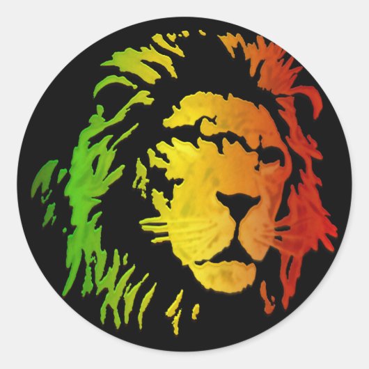 Löwe von Zion Judah Reggae Lion Runder Aufkleber (Vorderseite)