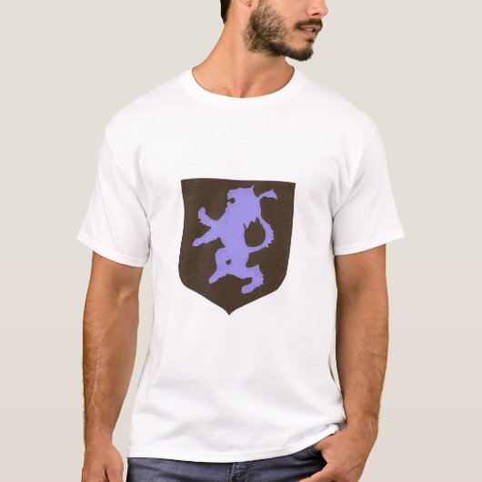 Löwe-Wappen - lila u. schwarz T-Shirt (Vorderseite)