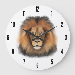 Löwe Wasserfarbe Leo König Safari Tier Dschungel K Große Wanduhr