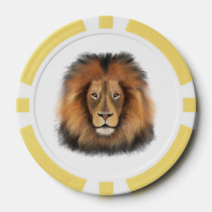 Löwe Wasserfarbe Leo König Safari Tier Dschungel K Pokerchips