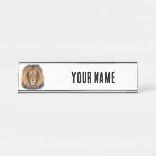 Löwe Wasserfarbe Leo König Safari Tier Dschungel K Schreibtischnamensplakette