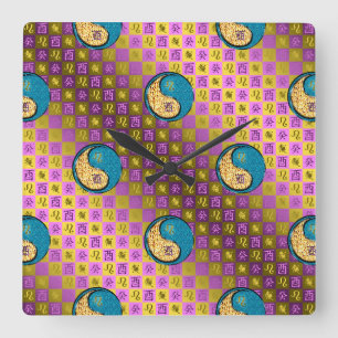 Löwe & Wasserhahn Quadratische Wanduhr