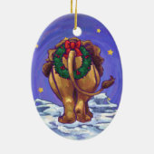 Löwe-Weihnachten Keramikornament (Hinten)