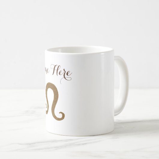 Löwe-Zeichen-Goldindividueller Name Kaffeetasse (VorderseiteRechts)