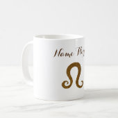 Löwe-Zeichen-Goldindividueller Name Kaffeetasse (Vorderseite Links)
