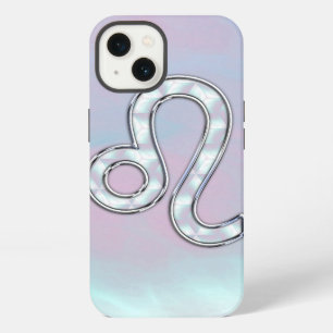 Löwe-Zeichen im Stil von Pastell-Perlmutt iPhone Hülle