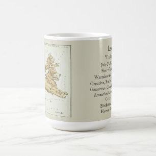 Löwe-Zodiac-Alte Astronomische Karte Kaffeetasse