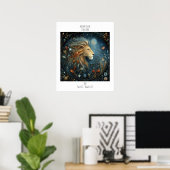 Löwe Zodiac Astrologie Name & Geburtstag Poster (Heimbüro)