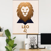 Löwe-Zodiac-Dekor Astrologie-Geschenk Poster (Heimbüro)