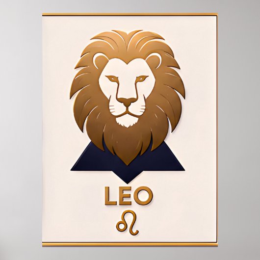 Löwe-Zodiac-Dekor Astrologie-Geschenk Poster (Vorne)