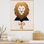 Löwe-Zodiac-Dekor Astrologie-Geschenk Poster (Küche)