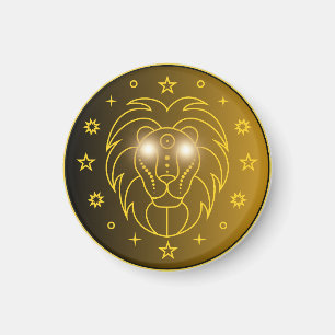 Löwe-Zodiac-Emblem Minimales Himmelssymbol Magnet