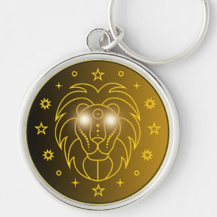 Löwe-Zodiac-Emblem   Minimales Himmelssymbol Schlüsselanhänger